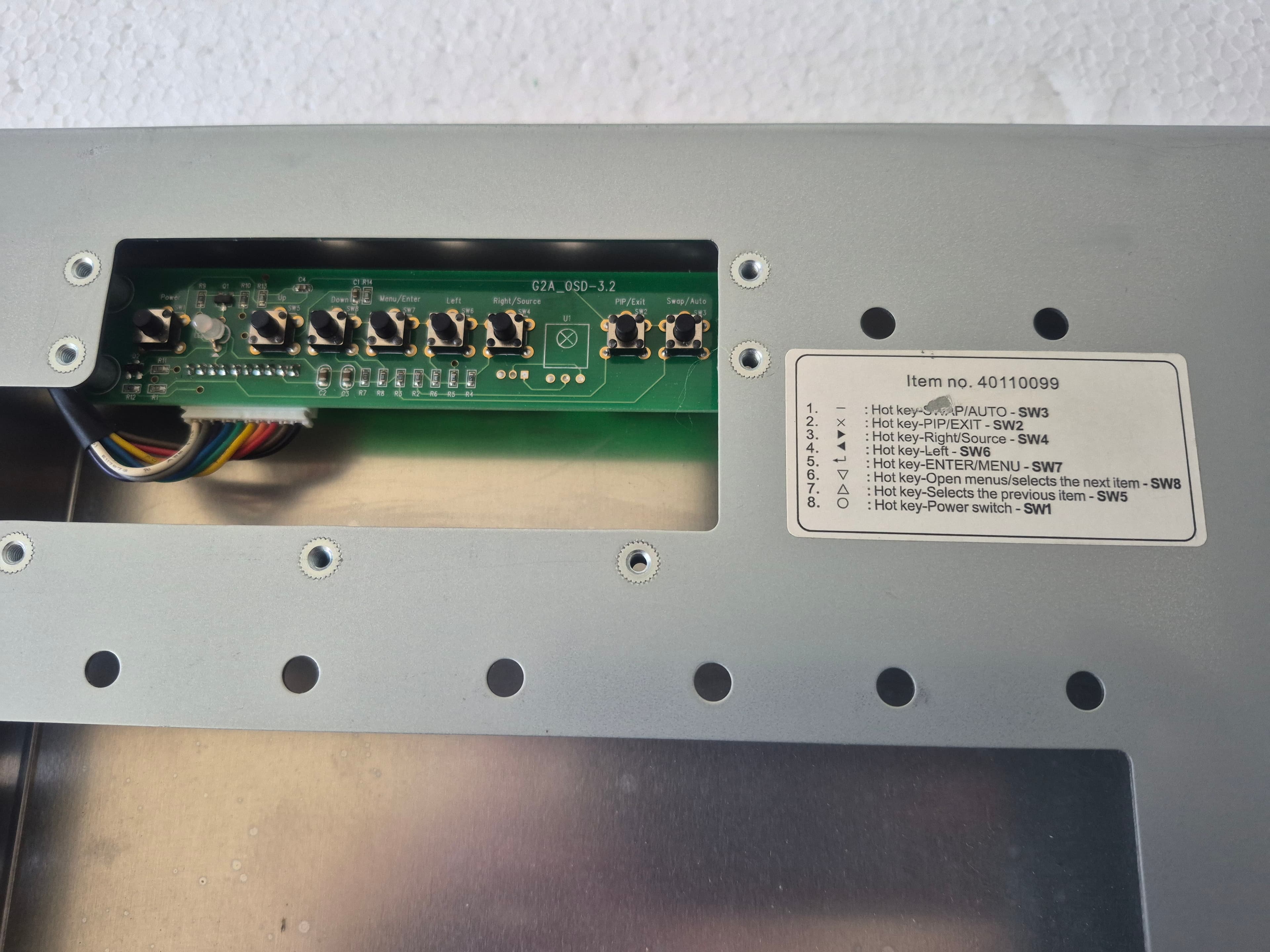 Monitor 24" 16:10 Open Frame G2A OSD - slika 3
